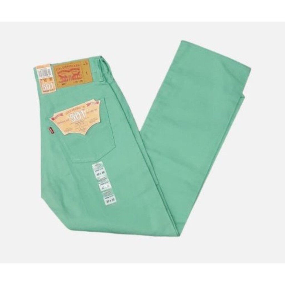 Levi's Men's 501 Original Shrink to Fit Jeans Spring Mint Teal Green 34W x 30L